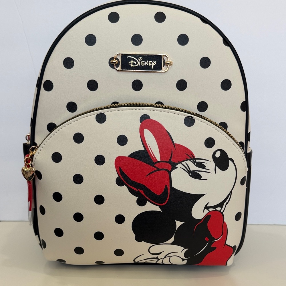 Primark Disney Minnie Mouse Polka Dot Backpack - Cream, Black, Red